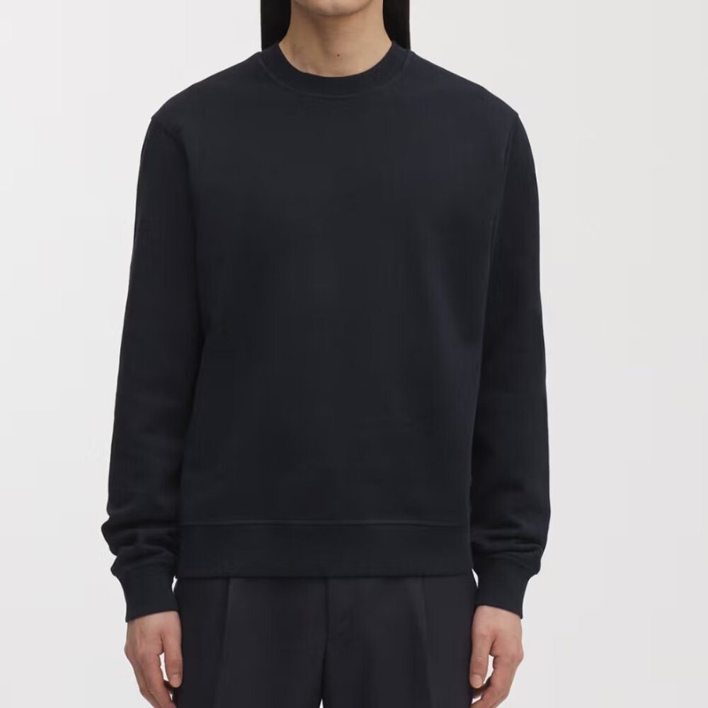Elegant Black Crewneck Sweater for Men